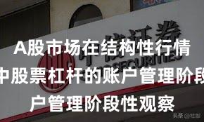 A股市场在结构性行情阶段中中股票杠杆的账户管理阶段性观察